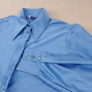 VTG Ship N Shore 14‎ Womens Top Blouse 70s Dagger  L/S 19x25 Geek Secretary